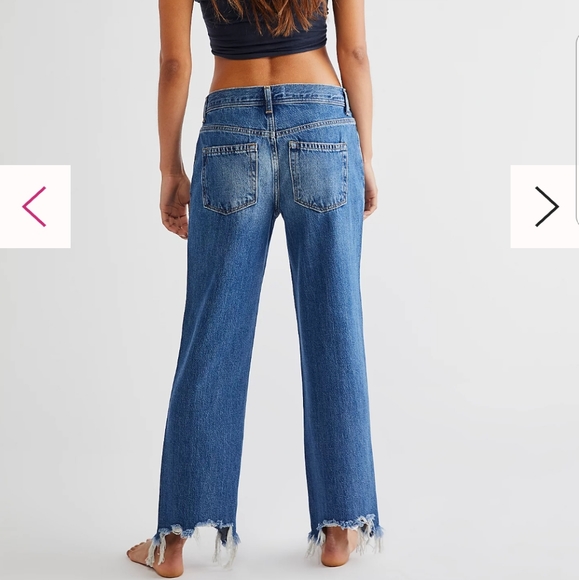 We The Free Maggie Midrise Straight Leg Distressed Hem Jeans 26 - Picture 2 of 8